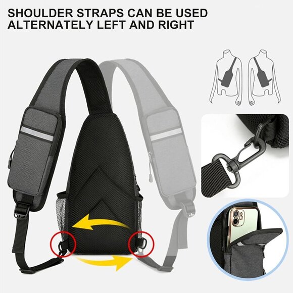 Crossbody Bags Sling Backpack, Sling Bag Cross body Shoulder Bag for Men and Wom - Picture 4 of 9